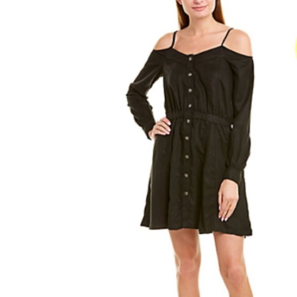 The Kooples | Black Lyocell Pleats Dress Size 1